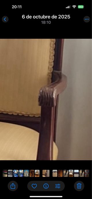 Sillón Isabelino Tapizado Madera