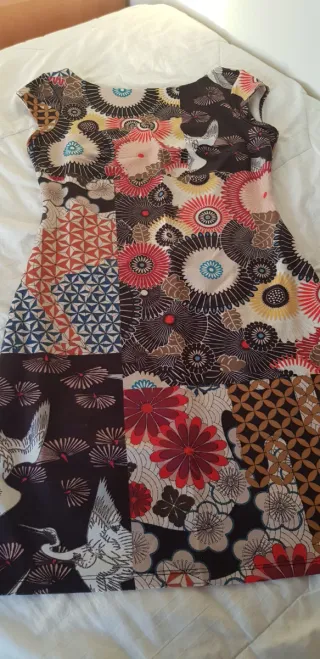 Vestido estampado patchwork