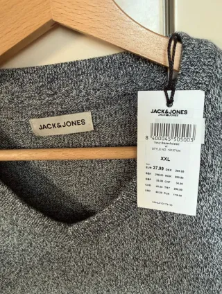 Jersey Jack&Jones cuello pico algodón azul XXL