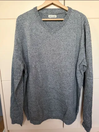 Jersey Jack&Jones cuello pico algodón azul XXL