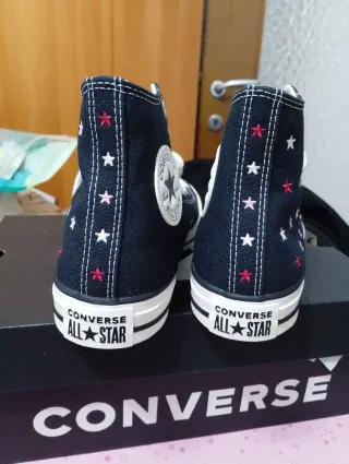 Converse ricamate nere taglia 39.5