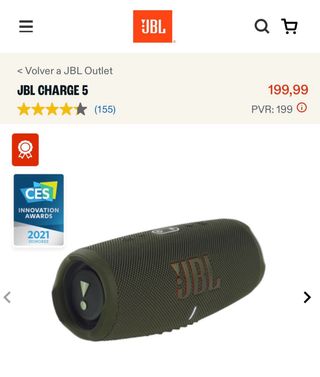 Altavoz JBL Charge 5 Negro