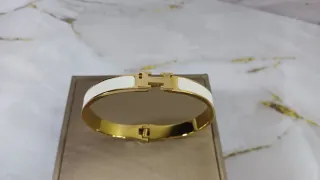 Brazalete Chapado en Oro Blanco