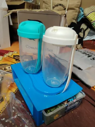 Lote 2 Tápers Comida con Tenedor y Vasito con tapa