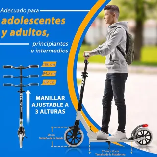 Patinete SereneLife Infinity Blanco – Plegable