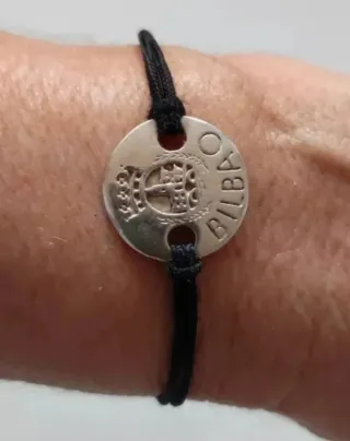 Pulseras Plata Ley y Cordón Negro