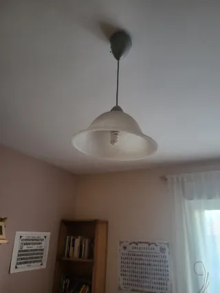 Lámpara colgante cristal y plástico