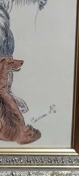 2 Cuadros Vintage Marco Dorado