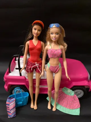 Set Barbie Spiaggia Auto Rosa