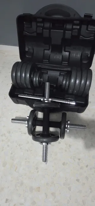 Juego de pesas con maletín