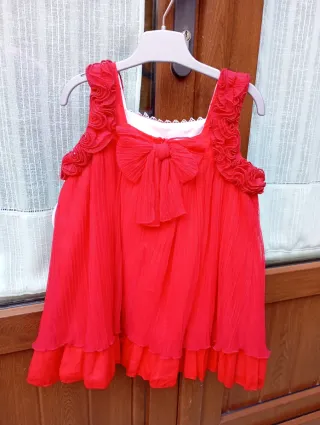 Vestido rojo niña con etiqueta Dolce Petit