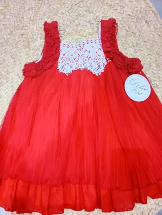 Vestido rojo niña con etiqueta Dolce Petit
