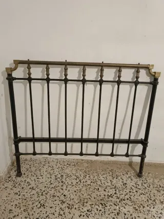 Cabecero Metal Vintage 135cm Negro/Dorado