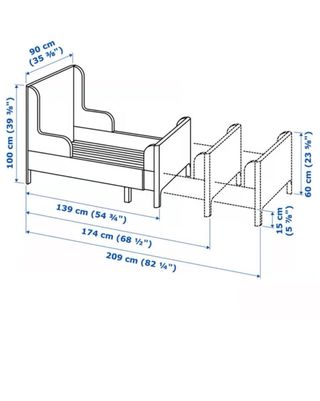 Cama infantil extensible rosa