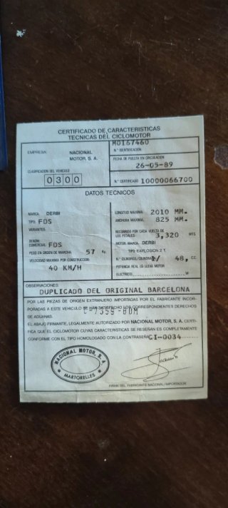Moto Derbi FDS 50cc