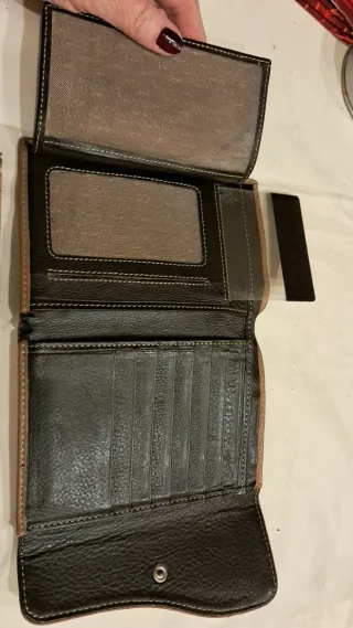 Cartera Bicolor Piel Marrón