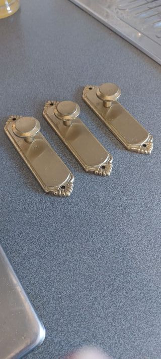 3 Tiradores Latón Puertas Madera