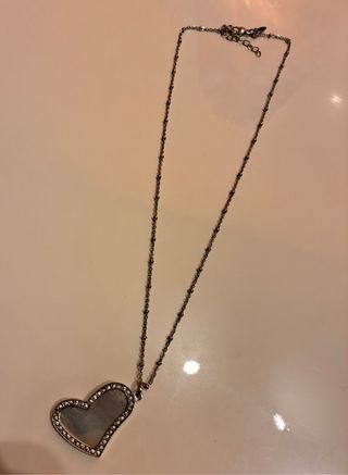 Collar Pandora Corazón Plata Blanco
