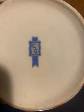 Juego tocador cerámica vintage flores naranjas