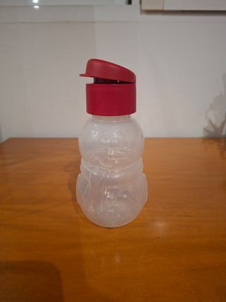 Botella Tupperware Infantil Roja Transparente 350m