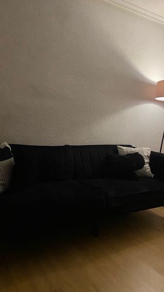 Sofá moderno negro de tela