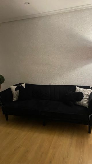 Sofá moderno negro de tela