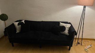 Sofá moderno negro de tela