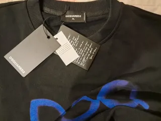 Felpa Dsquared2 XL Nera con Grafica Colorata