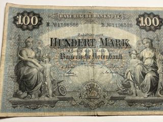 Banconota 100 Marche Baviera 1900