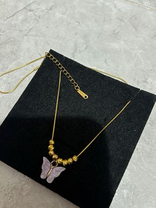 Collana farfalla oro e viola