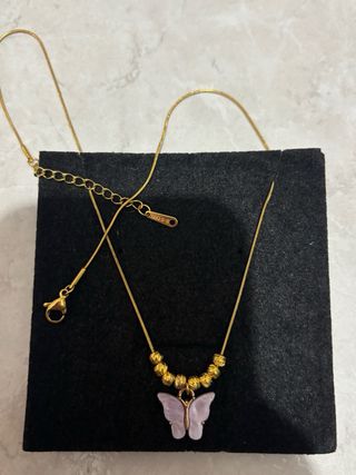 Collana farfalla oro e viola