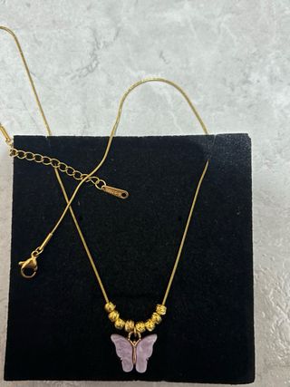 Collana farfalla oro e viola