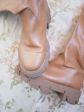 Stivali D'emblèe cuoio fondo carro armato beige 37