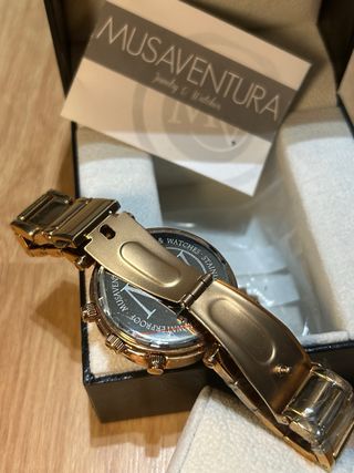 Reloj Musaventura Mujer Circonitas Oro Rosa Nuevo