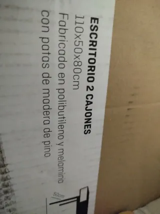 Mesa de escritorio recibidor madera y blanco