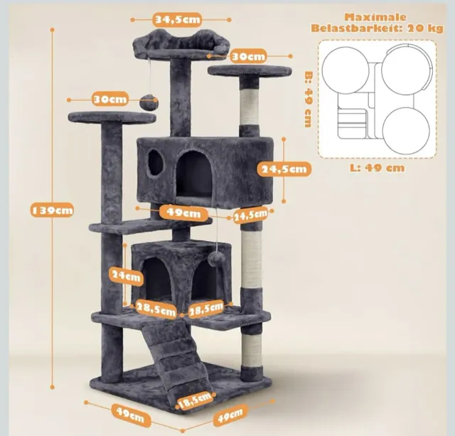 Árbol Torre para Gatos con 3 Plataformas