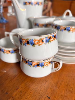 Servizio caffè vintage 5 tazzine porcellana