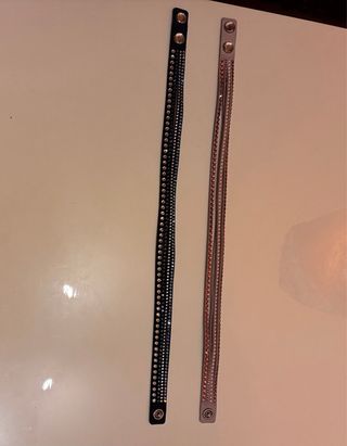 Pulseras Swarovski Azul Marino y Rosa.