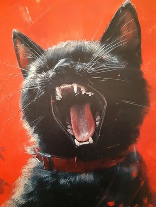 Poster Lienzo "Gato Negro Rockero"