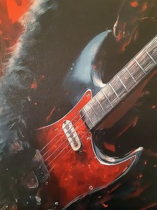 Poster Lienzo "Gato Negro Rockero"