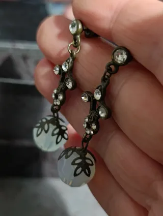 Pendientes Vintage Opalina Bronce 5cm