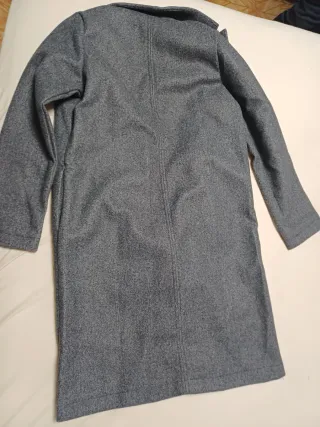 Chaqueta larga gris mujer