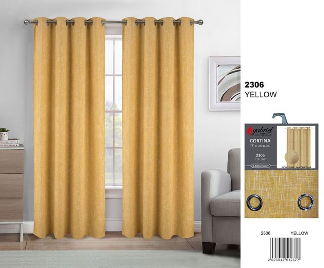 Confezione di 2 tende Gabriel 140x260cm gialle