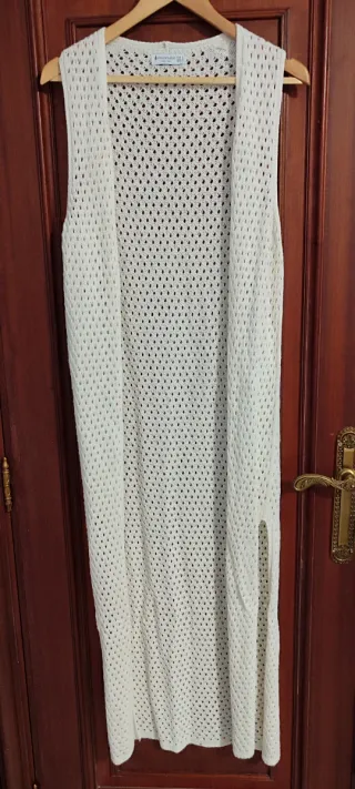 Chaleco punto largo blanco talla única