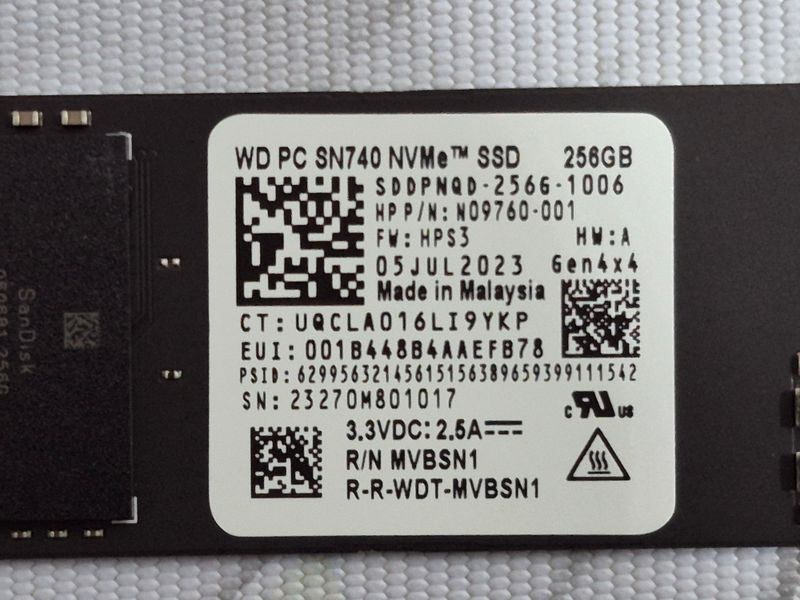 SSD 256GB NVMe M.2 PCIe Gen4X4 afbeelding 4