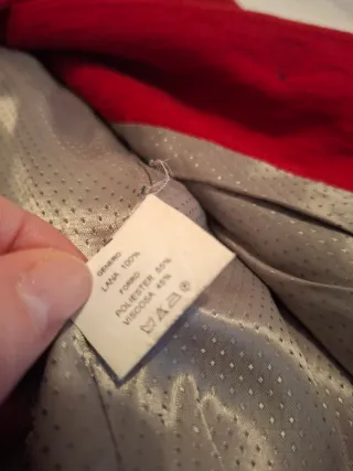 Abrigo lana fino rojo