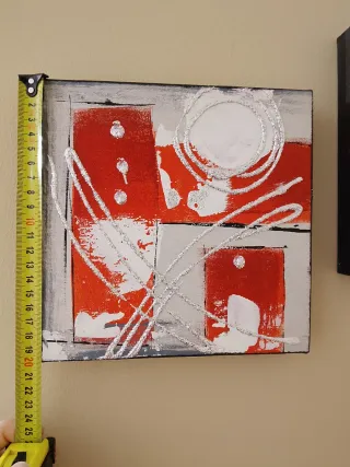 Quadri dipinti a mano rossi e bianchi