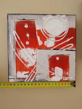 Quadri dipinti a mano rossi e bianchi