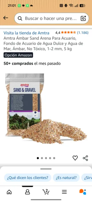 Arena Amtra Ámbar para Acuario 5kg