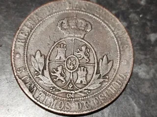 Moneda 5 Céntimos Escudo 1867